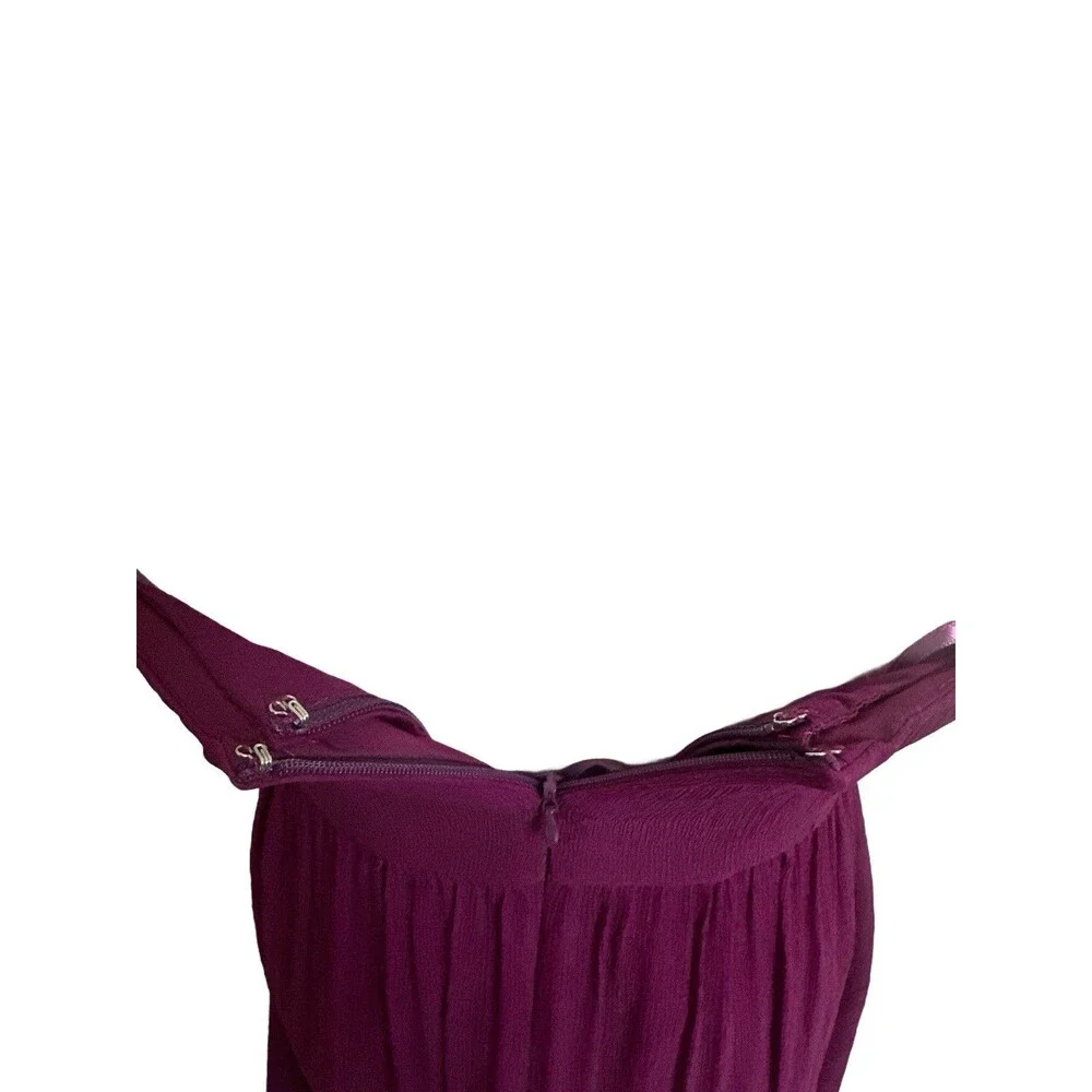 NWT J Crew Sz 4 Taryn Silk Chiffon Strapless Sweetheart Plum Mini Dress 22512